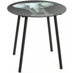Tables rondes Paris Prix noires en acier à motif éléphants diamètre 41 cm modernes en promo 
