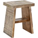Table d'appoint en bois gravé coloris naturel - longueur 41 x Profondeur 30,50 x hauteur 50 cm