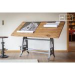 Tables de salle à manger design Pib marron en teck à motif bateaux industrielles en solde 