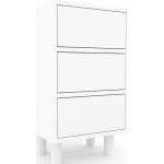 Table de chevet - Blanc, contemporaine, table de nuit, avec tiroir Blanc - 41 x 72 x 34 cm, modulable