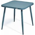 Tables de jardin carrées bleu canard en aluminium inoxydables 