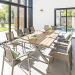 Tables jardin en bois Hesperide Axiome marron en aluminium extensibles 10 places 