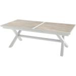 Tables de jardin Hesperide Axiome blanches en aluminium extensibles 10 places 