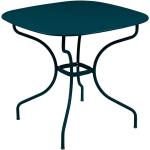 Tables de jardin Fermob bleues en fer made in France 4 places 