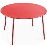 Tables de jardin ronde rouge rouille en acier inoxydables diamètre 120 cm 