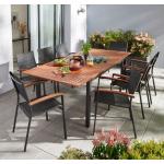 Tables jardin en bois en aluminium 6 places 