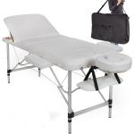 Tables de massage Helloshop26 blanches en aluminium pliables 