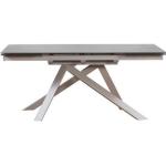 Tables de salle à manger design gris acier en acier extensibles modernes 