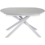 Tables de salle à manger design blanches laquées en verre extensibles contemporaines 