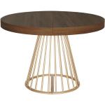 Tables de salle à manger design Paris Prix noisette en métal extensibles diamètre 110 cm modernes en promo 