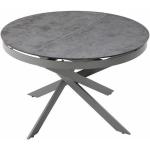 Tables rondes Paris Prix grises en métal extensibles diamètre 120 cm en promo 