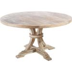 Tables rondes marron en bois 8 places diamètre 150 cm style campagne 