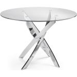 Tables de salle à manger design Paris Prix argentées en acier diamètre 120 cm contemporaines en promo 