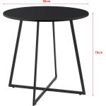 Tables de salle à manger design Helloshop26 noires en métal modernes 