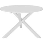 Tables de salle à manger design VidaXL blanches en bois massif diamètre 75 cm rustiques 