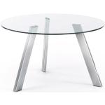 Tables de salle à manger design Kave Home gris acier en acier diamètre 130 cm 
