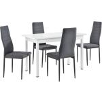 Tables de salle à manger design Helloshop26 blanches en acier 4 places modernes 