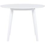 Tables de salle à manger design Beliani blanches en hévéa diamètre 100 cm rétro 