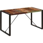 Tables de salle à manger design Helloshop26 noires laquées en manguier rustiques 