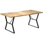 Tables de salle à manger design Helloshop26 noires laquées en manguier industrielles 