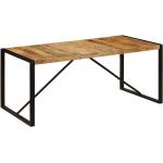Tables de salle à manger design Helloshop26 noires laquées en manguier industrielles 