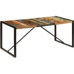 Tables de salle à manger design Helloshop26 noires laquées en manguier rustiques 