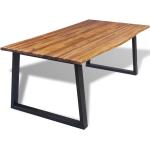 Tables de salle à manger design Helloshop26 noires en acacia industrielles 