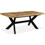 Table de salon salle à manger design Bois de manguier solide et Acier 180 cm 0902175
