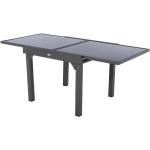 Tables de jardin Hesperide Piazza gris anthracite en aluminium extensibles 8 places 