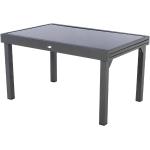 Tables rectangulaires Hesperide Piazza gris anthracite en aluminium extensibles modernes 