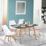 Tables de salle à manger design gris anthracite extensibles scandinaves 