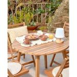 Tables de jardin ronde marron en bois 4 places diamètre 90 cm 
