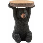 Table gigogne ronde ours rouf en bois et résine noir - noir