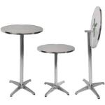 Tables hautes Decoshop26 gris acier en aluminium pliables 
