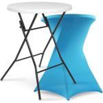 Tables hautes turquoise en polyéthylène haute densité pliables 