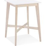 Table haute 'GALLINA' en bois blanc et finition naturelle