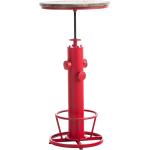 Table haute table de bar style industriel hauteur réglable repose-pieds rouge TAB10023