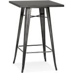 Table haute 'VADOR' en métal gris foncé - 70x70 cm