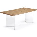 Tables de salle à manger design Kave Home marron en verre 