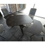Tables de salle à manger grises en métal extensibles modernes 