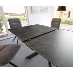 Tables de salle à manger grises en métal extensibles modernes 