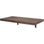 Table murale de cuisine tablette pliante en bois solide pliable 100x50cm marron foncé 04_0005089
