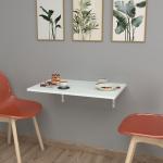 Table de cuisine pliante coloris chêne canadien / blanc artic - Hauteur 78  x Profondeur 31 x Longueur 77 cm - Achat & prix