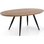 Table ovale en bois massif et bois MDF noyer Tahina L 190 cm