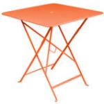 Table pliante Bistro / 71 x 71 cm - Trou pour parasol - Fermob orange en métal