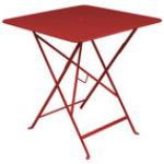 Table pliante Bistro / 71 x 71 cm - Trou pour parasol - Fermob rouge en métal
