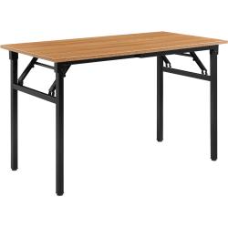 Table pliante de cuisine à manger hauteur réglable pour 4 personnes 120 cm marron et noir 03_0004364