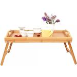 Tables de lit marron en bambou pliables modernes 