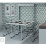 Tables de salle à manger design Inside 75 gris acier en aluminium pliables 
