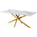 Tables de salle à manger design IntenseDeco dorées en verre 